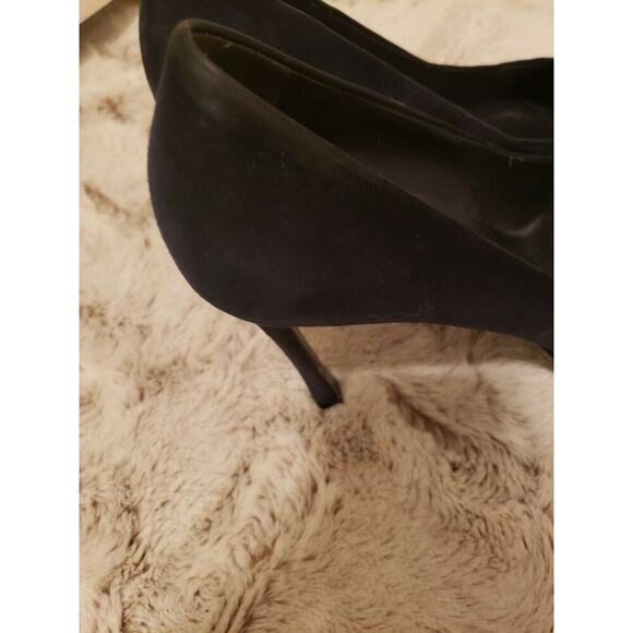 YVES SAINT LAURENT BLK SUEDE PALAIS PEEP TOE 9.5 - Picture 3 of 10